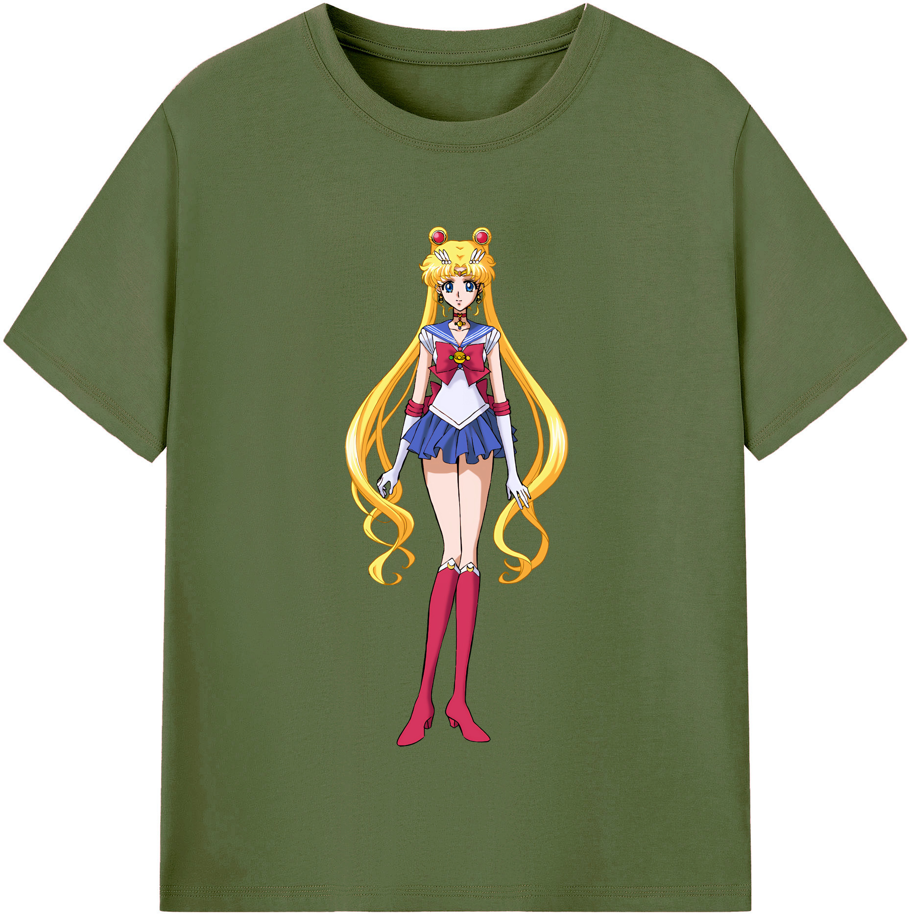（画像用） 美少女戦士セーラームーン 月野 うさぎ つきの うさぎ Sailor Moon Tsukino Usagi 綿100％半袖Tシャツ（フロントプリント）